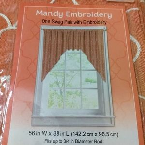 NWT Mandy Embroidered Window Valence Curtain